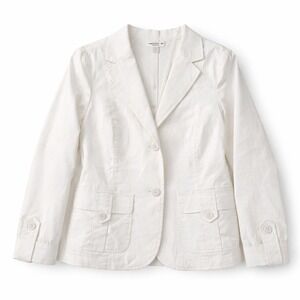 Coldwater Creek White Cotton Blend Blazer - PXL